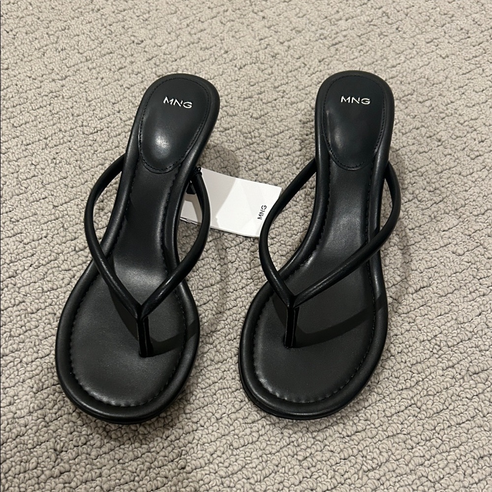 Mango Elegant Black Sandals for Women